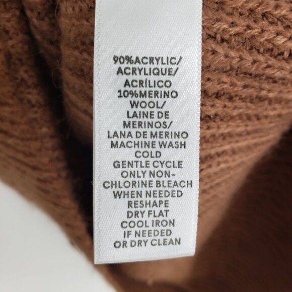 3/$25 LOFT Ombre Pullover Sweater M Merino Wool Blend Chunky Ribbed Cream - Picture 8 of 8